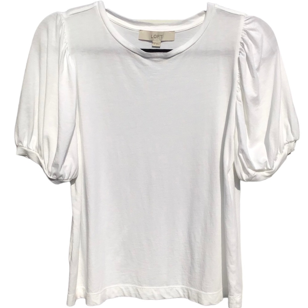 LOFT - White Puffy Short Sleeve Top - Size M